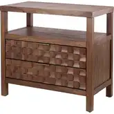 Terrena 2 Drawer Nightstand Side Table in Walnut Brown Finish Wood